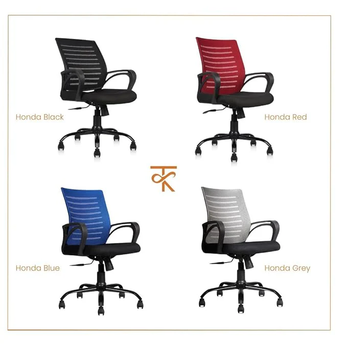 Aaram Mid Back Mesh Erogonomic Office Chair - Adjustable Height & Tilt, 360° Swivel - 6 Months Warranty (Grey) - Image 5