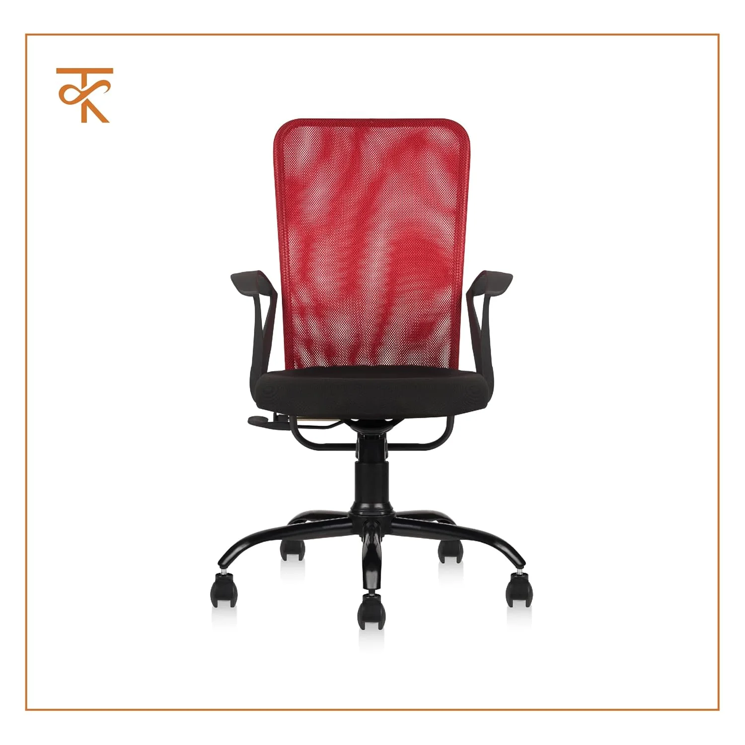 Ohio Sigma High Back Erogonomic Office Chair- Adjustable & Comfortable Mesh Chair with 135° Recline (Red) - Image 3