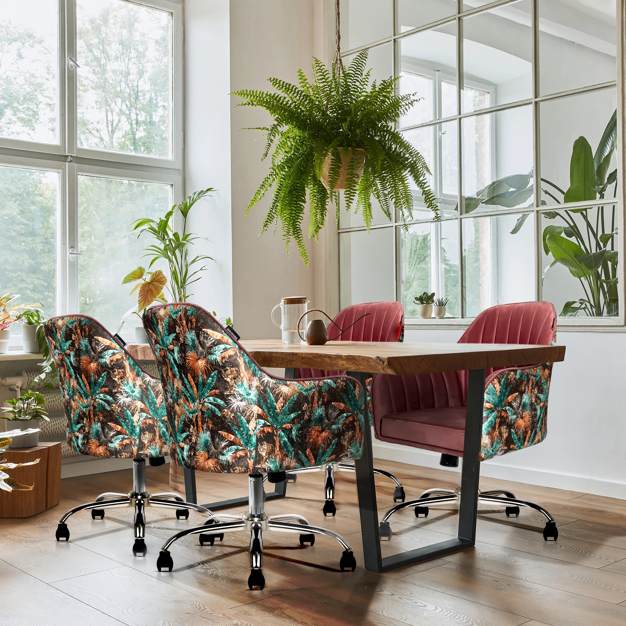 Sherni Accent Chair For Office - Adjustable Height, Tilt Lock, 360° Swivel, Heavy Duty Metal Base (Mauve Pink) - Image 6