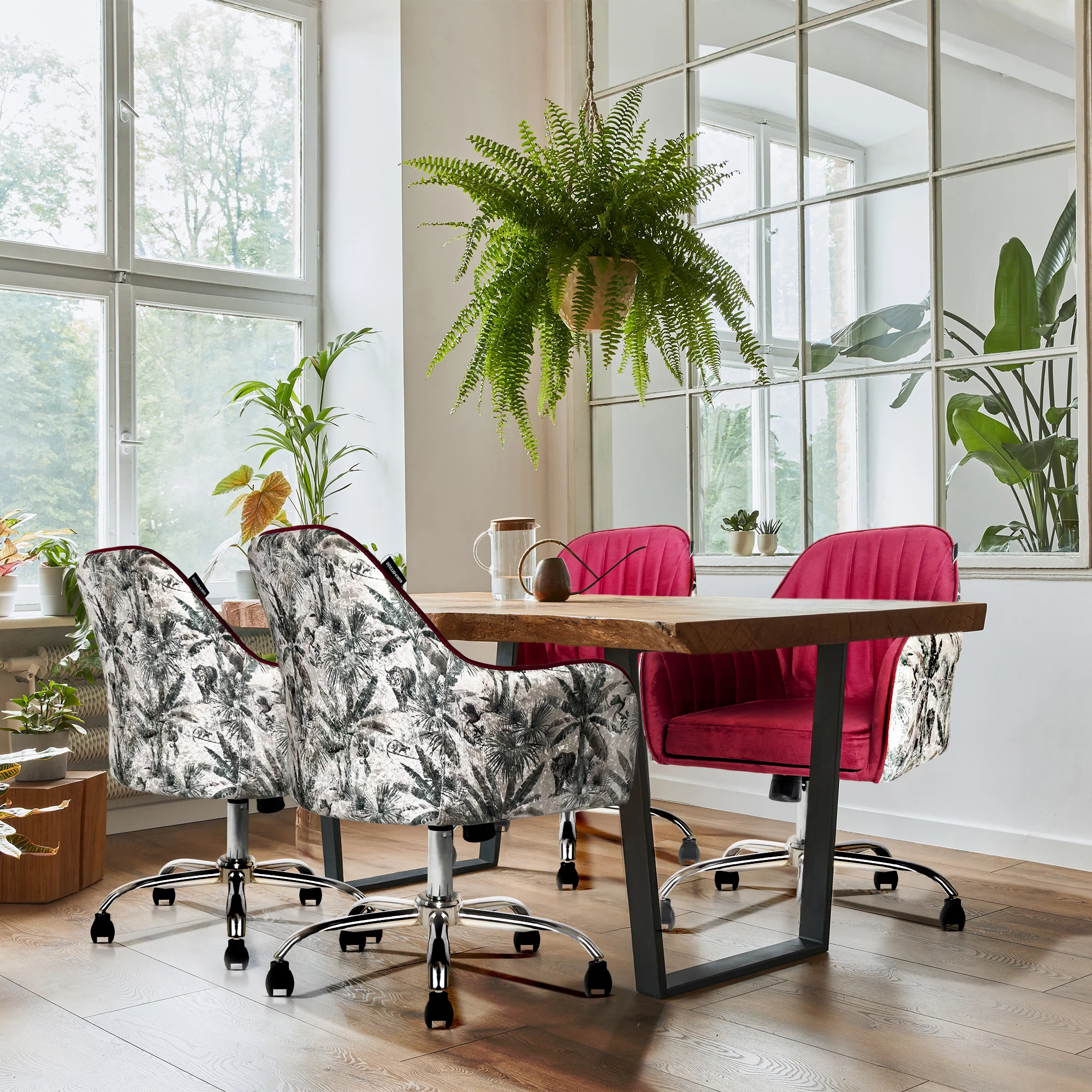 Sherni Accent Chair for Office - Adjustable Height, Tilt Lock, 360° Swivel, Heavy Duty Metal Base (Scarlet Red) - Image 6